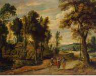 Wildens Jan Landscape with Christ and his Disciples on the Road to Emmaus  - Hermitage